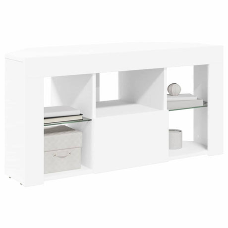 Vidaxl hoek led tv kast 100 x 40 x 50 cm wit bewerkt hout
