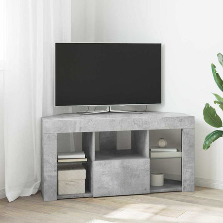 Vidaxl hoek led tv kast 100 x 40 x 50 cm beton grijs bewerkt hout