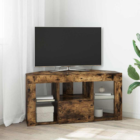 Vidaxl hoek led tv kast 100 x 40 x 50 cm gerookt eiken bewerkt hout