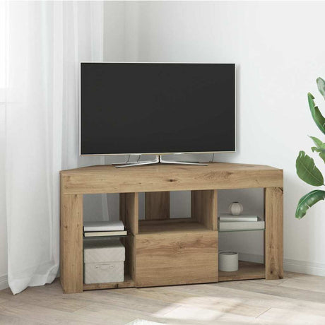 Vidaxl hoek led tv kast 100 x 40 x 50 cm artisan eiken bewerkt hout
