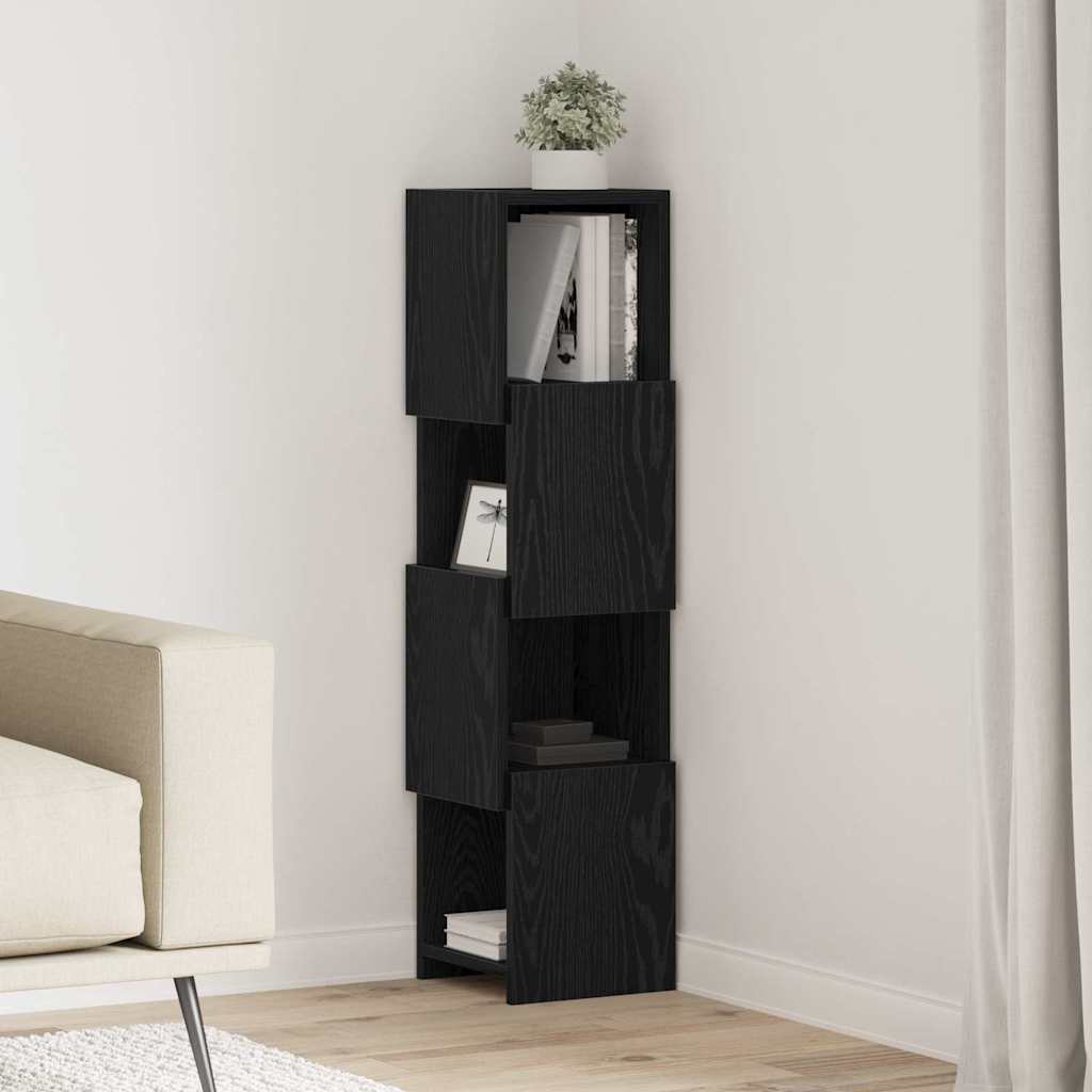 Vidaxl hoekkast 25,5x25x102cm bewerkt hout zwart eiken