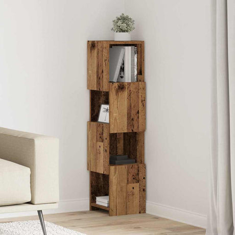 Vidaxl hoekkast 25,5x25x102cm bewerkt hout oudhout