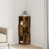 Vidaxl hoekkast 25,5x25x80cm bewerkt hout gerookt eiken