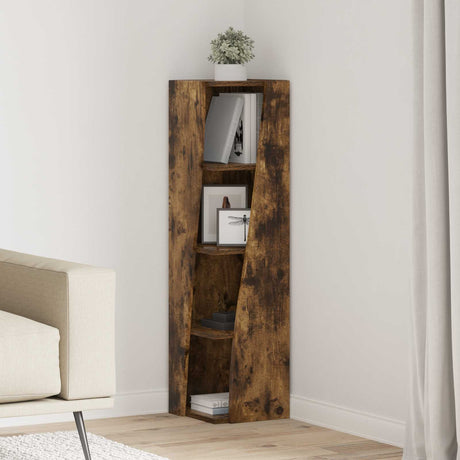 Vidaxl hoekkast 27,5x27x102cm bewerkt hout gerookt eiken