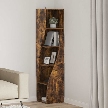 Vidaxl hoekkast 32x32x140cm bewerkt hout gerookt eiken