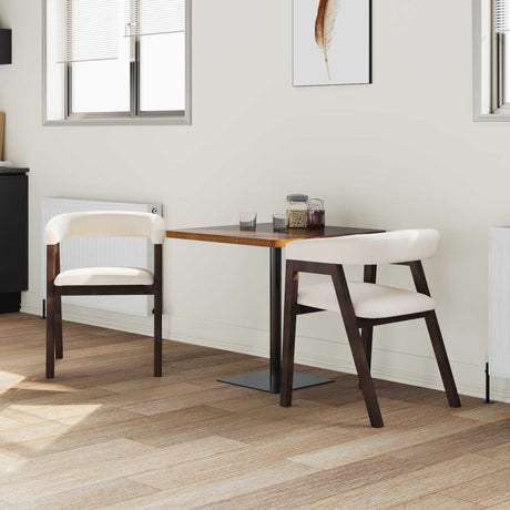Vidaxl eettafelstoelen 2 st massief rubberhout licht bruin