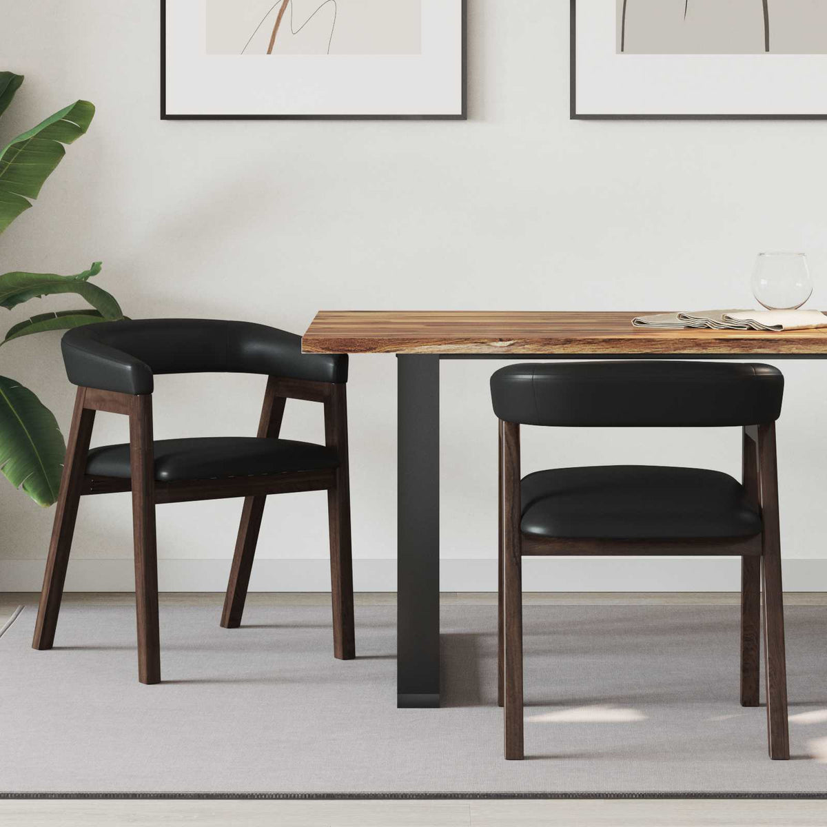 Vidaxl eettafelstoelen 2 st massief rubberhout licht bruin