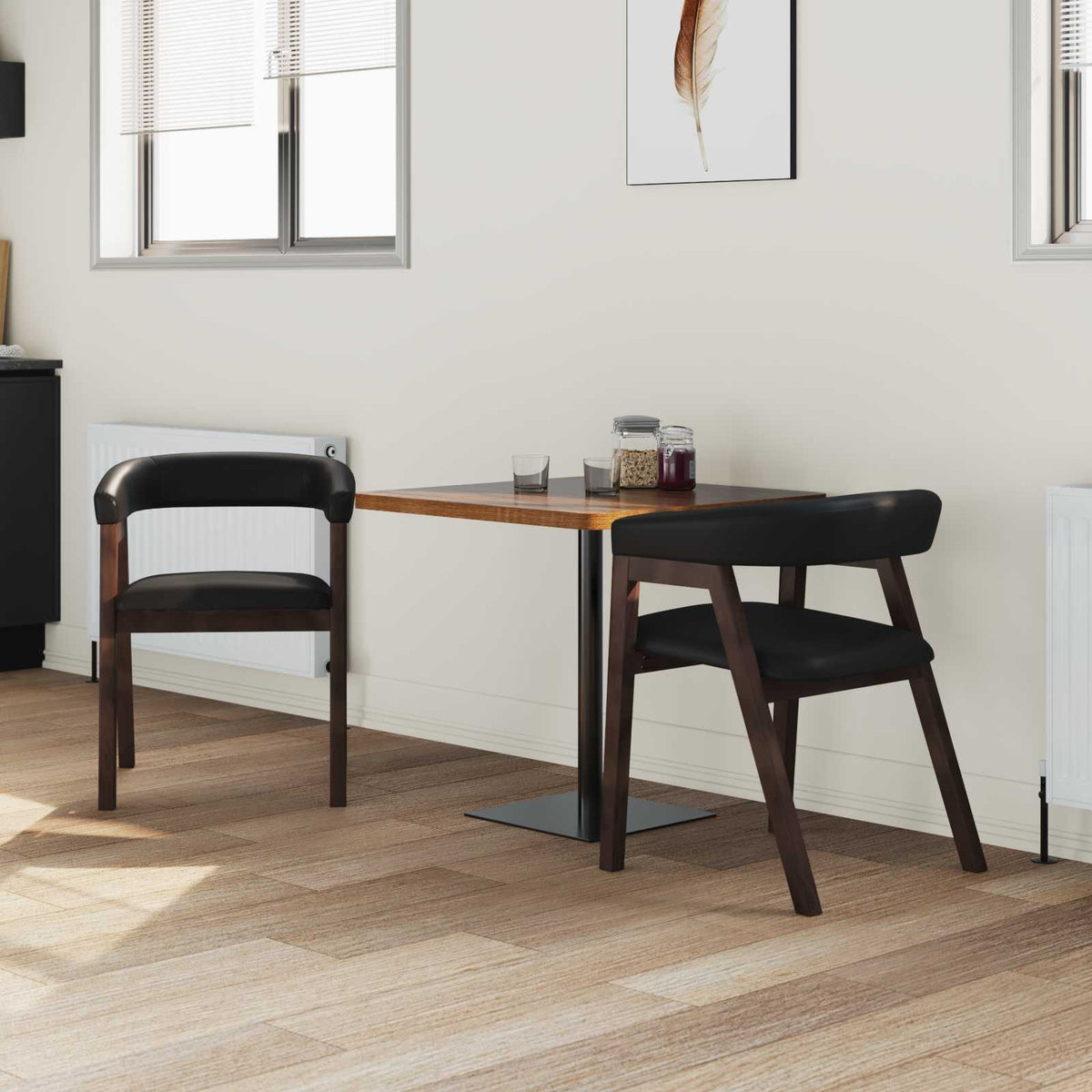 Vidaxl eettafelstoelen 2 st massief rubberhout licht bruin