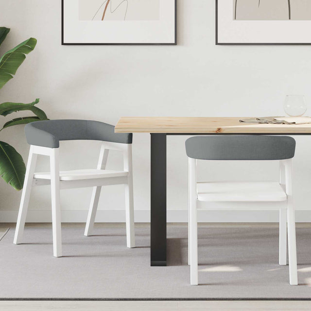 Vidaxl eettafelstoelen 2 st massief rubberhout wit 54 x 57 x 73 cm