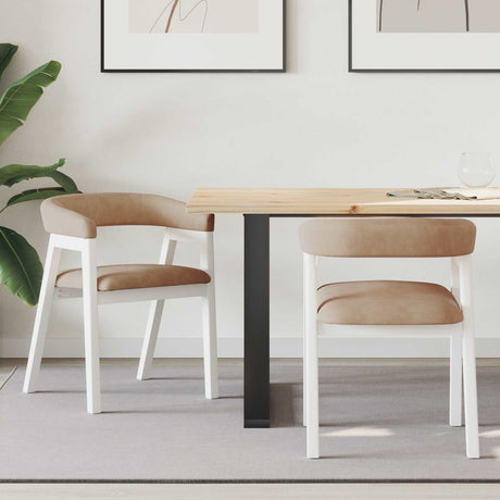 Vidaxl eettafelstoelen 2 st massief rubberhout wit 54 x 57 x 73 cm