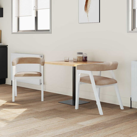 Vidaxl eettafelstoelen 2 st massief rubberhout wit 54 x 57 x 73 cm