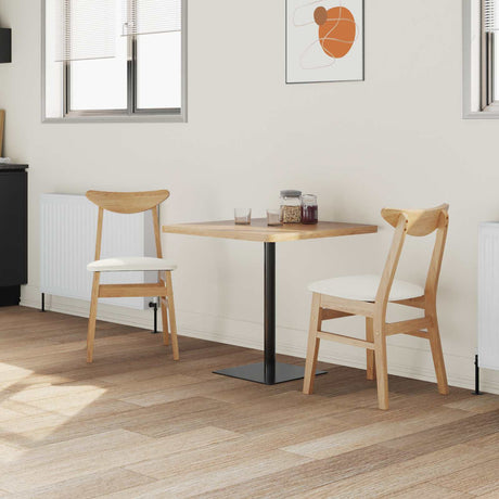 Vidaxl eettafelstoelen 2 st massief rubberhout naturel