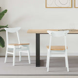 Vidaxl eettafelstoelen 2 st massief rubberhout wit 42 x 47.5 x 81 cm
