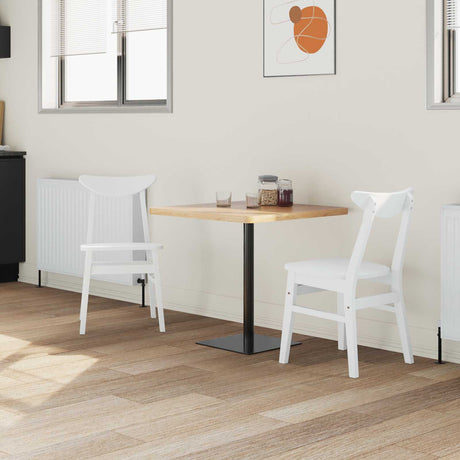 Vidaxl eettafelstoelen 2 st massief rubberhout wit 42 x 47.5 x 81 cm