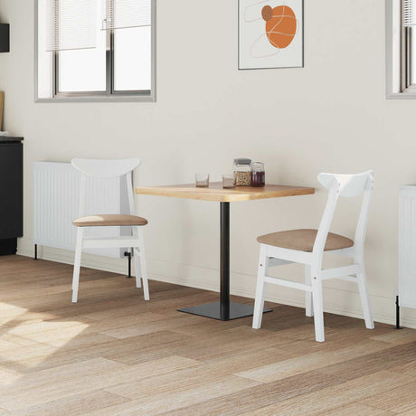 Vidaxl eettafelstoelen 2 st massief rubberhout wit 42 x 47.5 x 81 cm