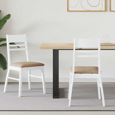 Vidaxl eettafelstoelen 2 st massief rubberhout wit 43 x 54 x 89 cm