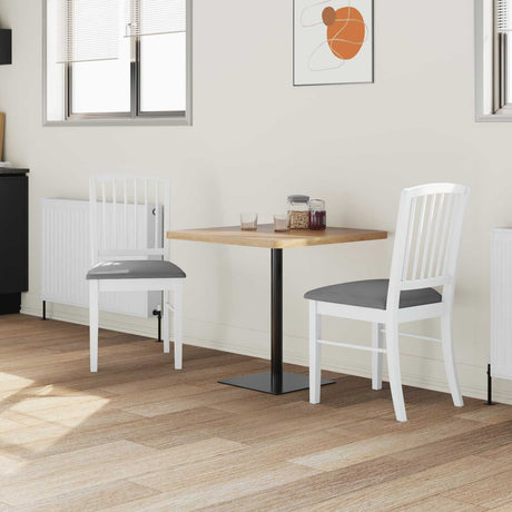 Vidaxl eettafelstoelen 2 st massief rubberhout wit 50 x 52,5 x 91 cm
