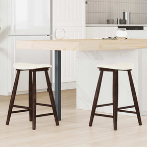 Vidaxl eettafelstoelen 2 st massief rubberhout licht bruin