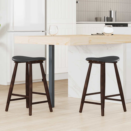 Vidaxl eettafelstoelen 2 st massief rubberhout licht bruin