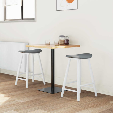 Vidaxl eettafelstoelen 2 st massief rubberhout wit 46 x 37 x 63 cm