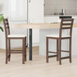 Vidaxl eettafelstoelen 2 st massief rubberhout licht bruin