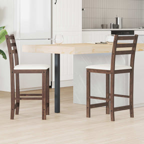 Vidaxl eettafelstoelen 2 st massief rubberhout licht bruin