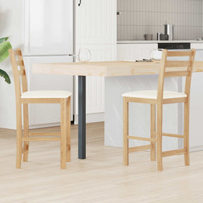 Vidaxl eettafelstoelen 2 st massief rubberhout naturel