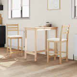 Vidaxl eettafelstoelen 2 st massief rubberhout naturel