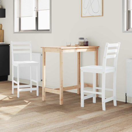 Vidaxl eettafelstoelen 2 st massief rubberhout wit 40 x 47,5 x 99,5 cm
