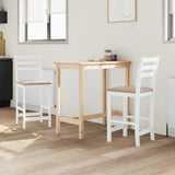 Vidaxl eettafelstoelen 2 st massief rubberhout wit 40 x 47,5 x 99,5 cm