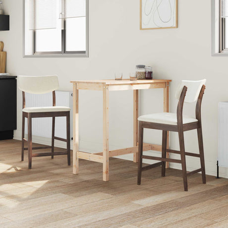 Vidaxl eettafelstoelen 2 st massief rubberhout licht bruin