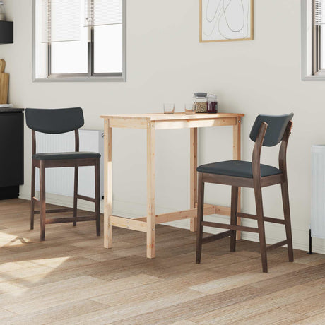 Vidaxl eettafelstoelen 2 st massief rubberhout licht bruin