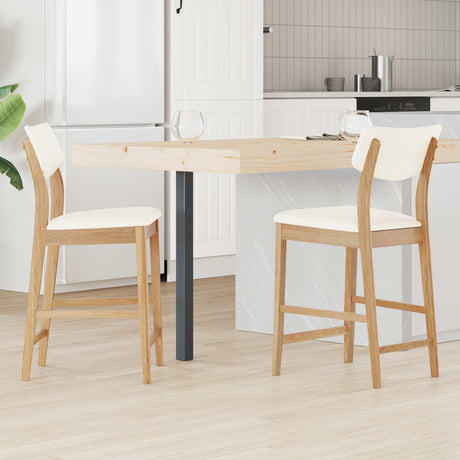 Vidaxl eettafelstoelen 2 st massief rubberhout naturel 48 x 49 x 95 cm
