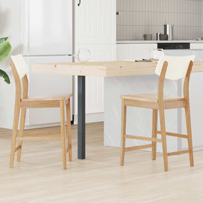 Vidaxl eettafelstoelen 2 st massief rubberhout naturel 48 x 49 x 95 cm