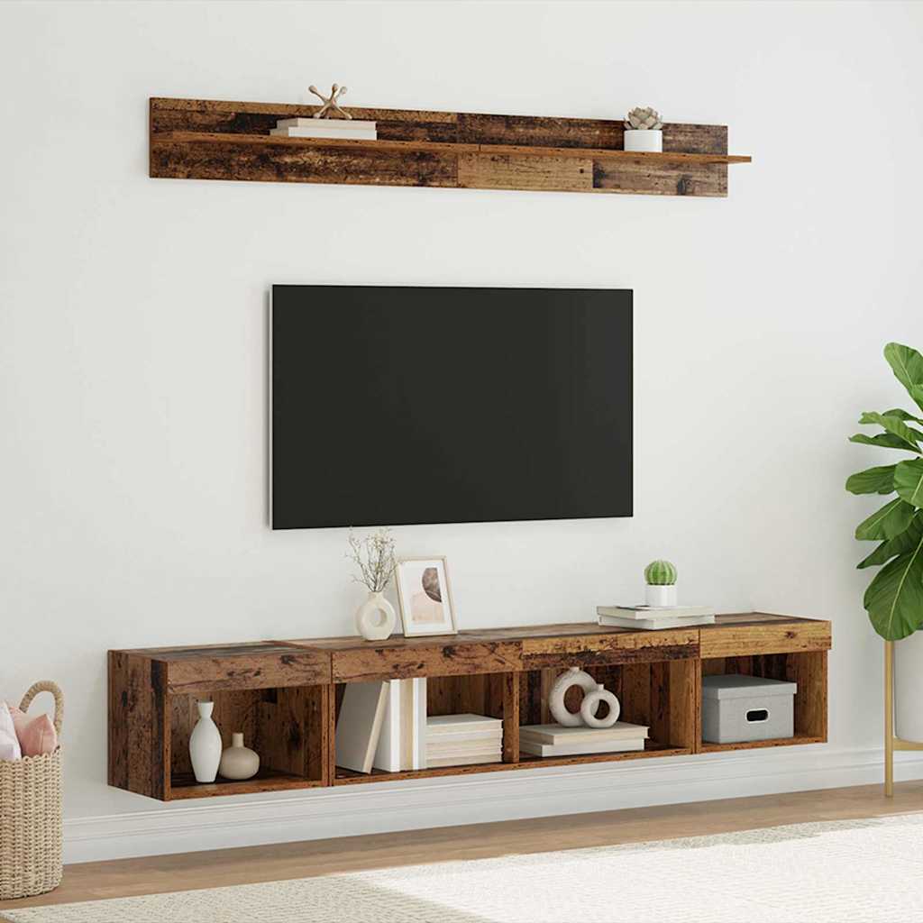 Vidaxl tv wandkast set 5 st oudhout bewerkt hout