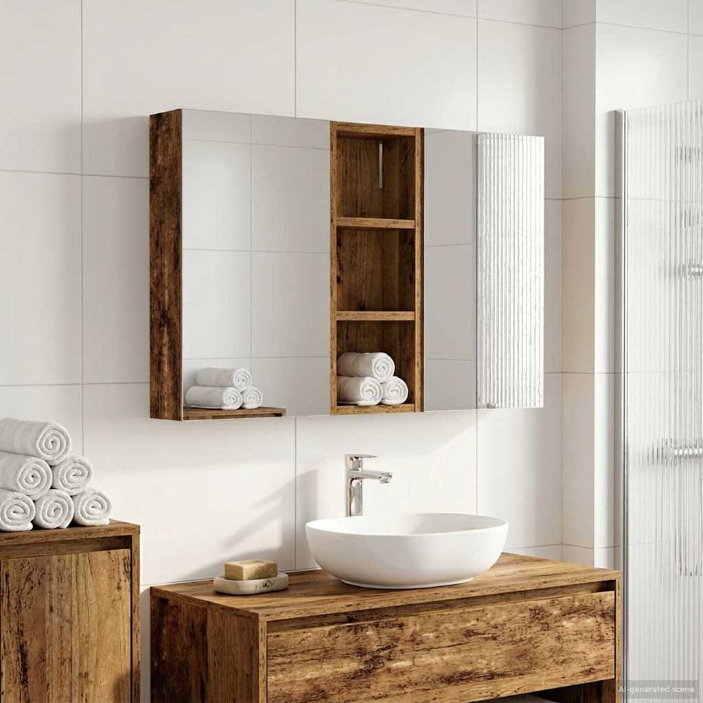 Vidaxl badkamerkastenset 3 st 80 x 10,5 x 50 cm bewerkt hout