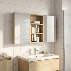 Vidaxl badkamerkastenset 3 st 90 x 10,5 x 50 cm bewerkt hout