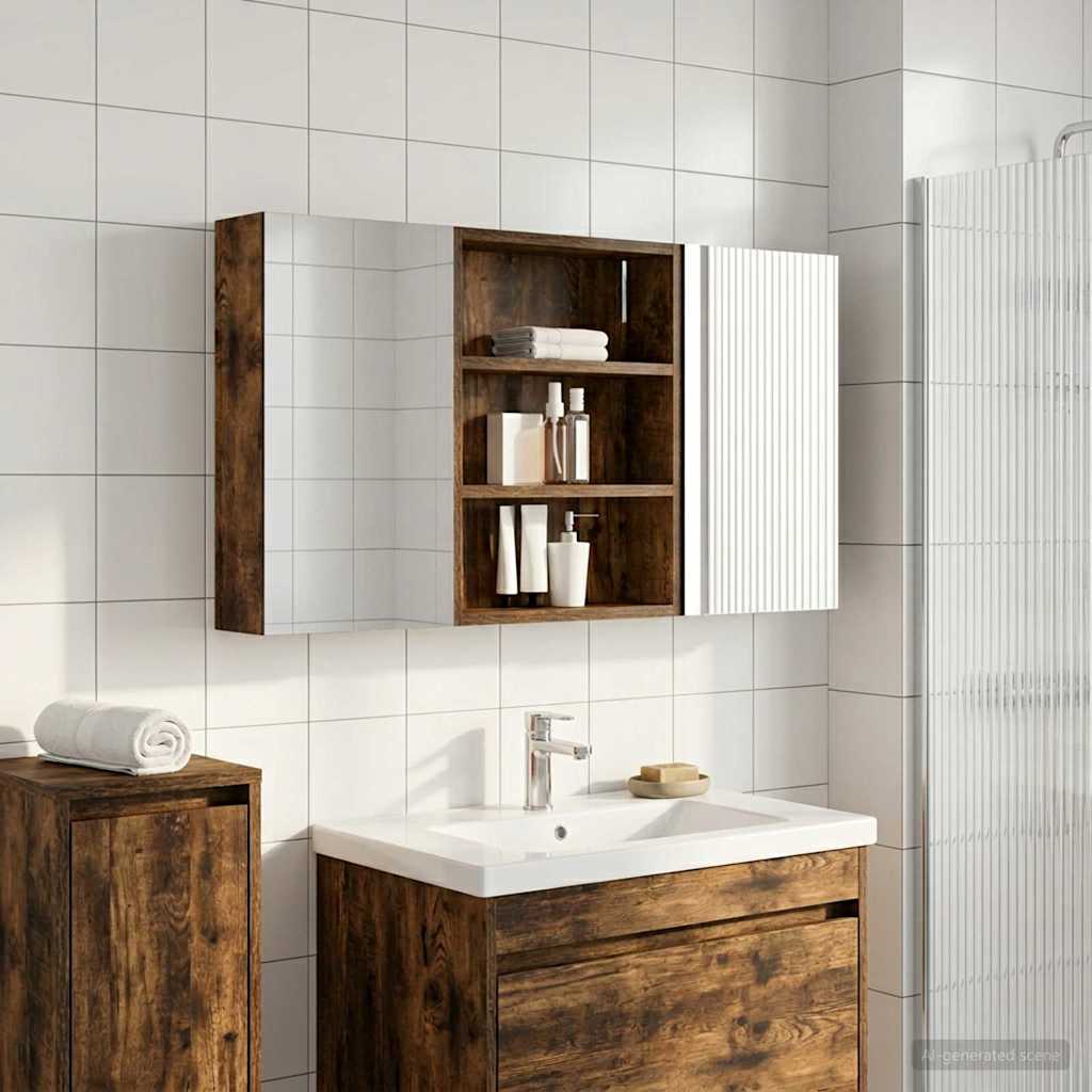 Vidaxl badkamerkastenset 3 st 100 x 10,5 x 50 cm bewerkt hout