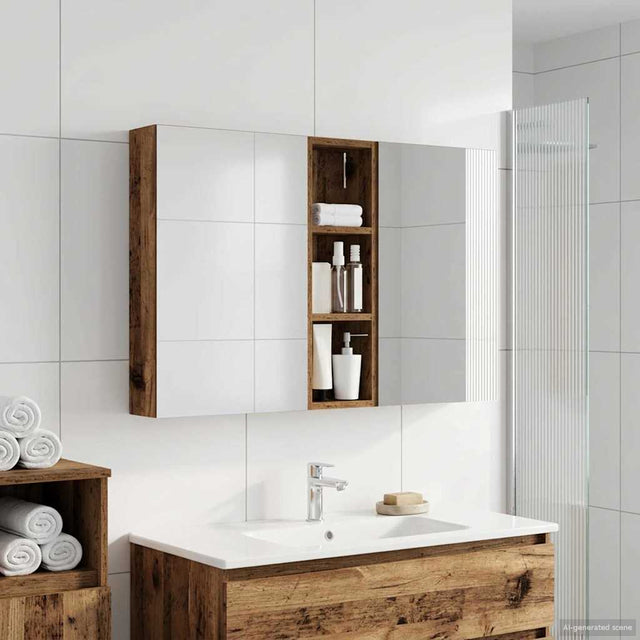 Vidaxl badkamerkastenset 3 st 100 x 10,5 x 60,5 cm bewerkt hout