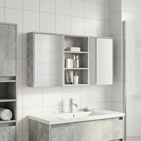 Vidaxl badkamerkastenset 3 st 126 x 16 x 62.5 cm bewerkt hout