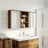 Vidaxl badkamerkastenset 3 st 126 x 16 x 62.5 cm bewerkt hout