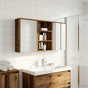 Vidaxl badkamerkastenset 3 st 126 x 16 x 62.5 cm bewerkt hout