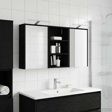 Vidaxl badkamerkastenset 3 st 126 x 16 x 62.5 cm bewerkt hout