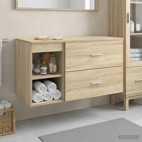 Vidaxl badkamermeubelset 2 st sonoma eiken bewerkt hout