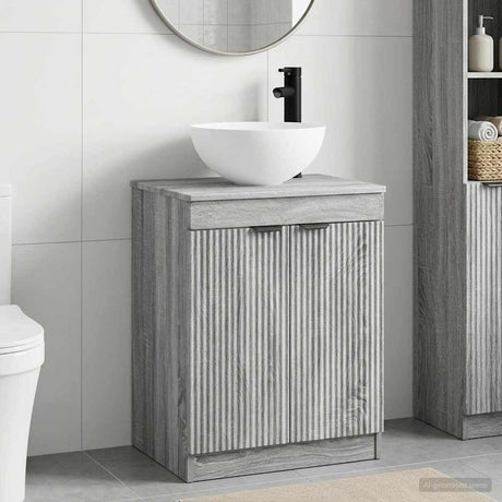Vidaxl badkamermeubelset grijs sonoma bewerkt hout