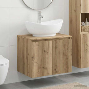 Vidaxl badkamermeubelset artisanaal eiken bewerkt hout