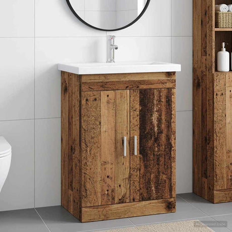 Vidaxl badkamermeubelset oud hout 61 x 40 x 84,5 cm bewerkt hout