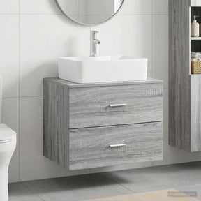 Vidaxl badkamermeubelset grijs sonoma bewerkt hout