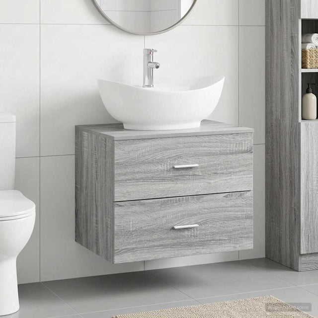 Vidaxl badkamermeubelset grijs sonoma bewerkt hout