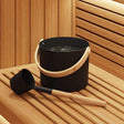 Vidaxl sauna accessoire set 2 st zwart aluminium en massief grenenhout